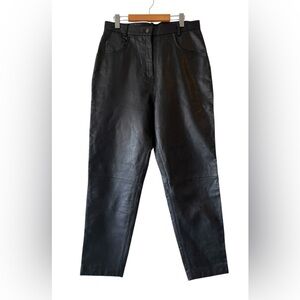 Modern Classics 90s Vintage Black 100% Leather Pants Size Medium Straight Leg